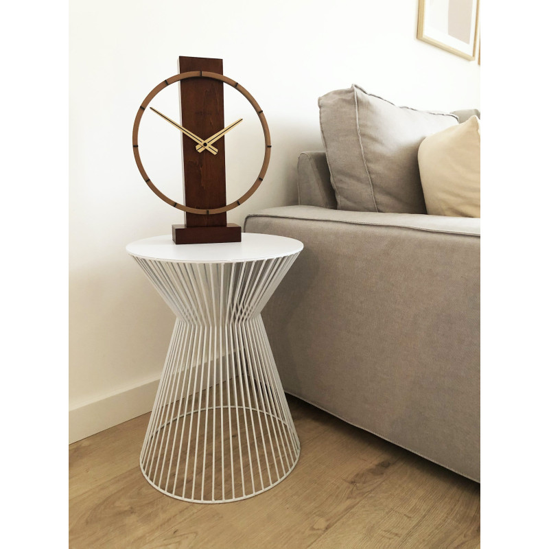 Table / Wall clock - 34 x 27 cm - Wood/Steel -  'Carl Small' - 9