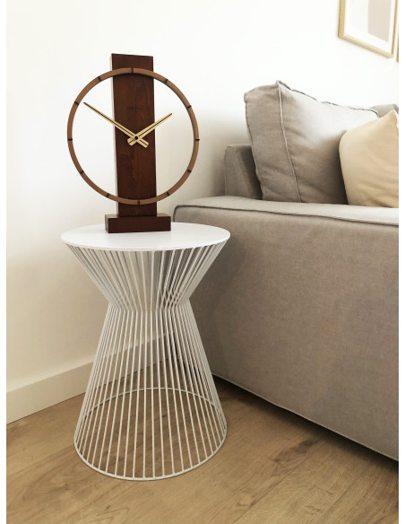 Table / Wall clock - 34 x 27 cm - Wood/Steel -  'Carl Small' - 9