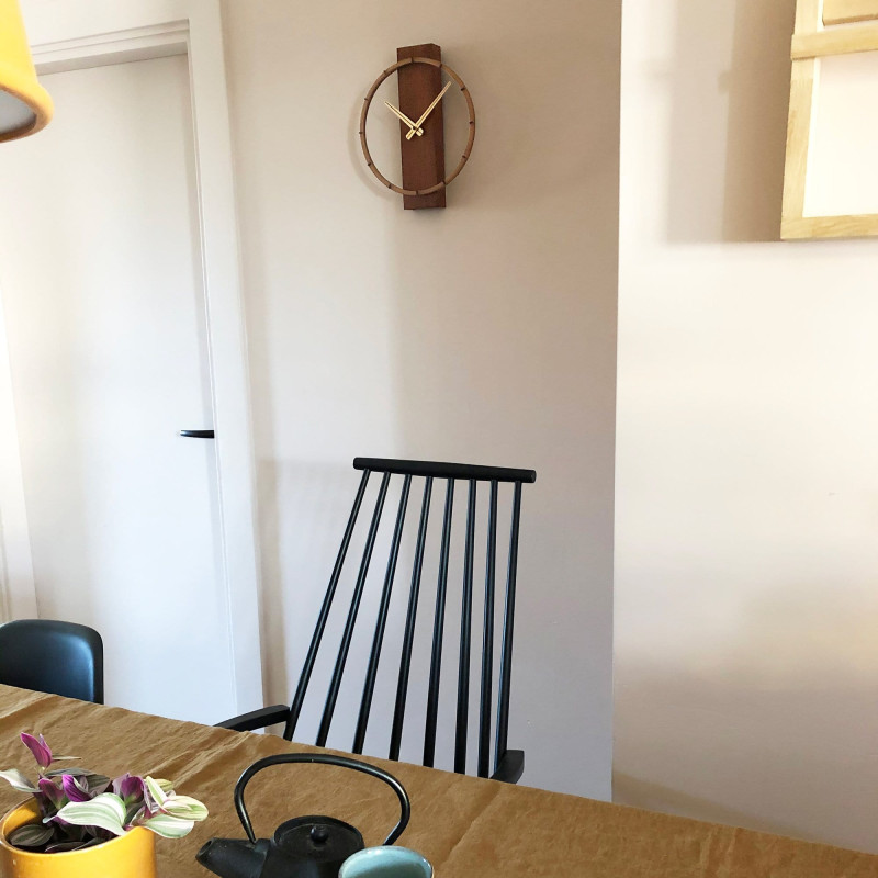 Table / Wall clock - 34 x 27 cm - Wood/Steel -  'Carl Small' - 10