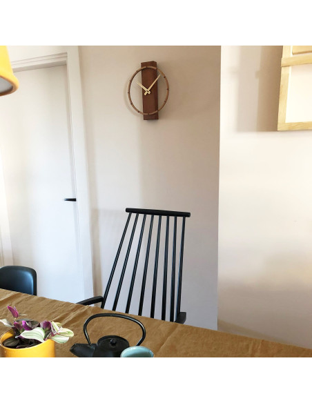 Table / Wall clock - 34 x 27 cm - Wood/Steel -  'Carl Small' - 10
