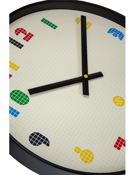 Wall Clock 35cm-Silent-Black/Multicolour-ABS- nXt 'Bit' - 5