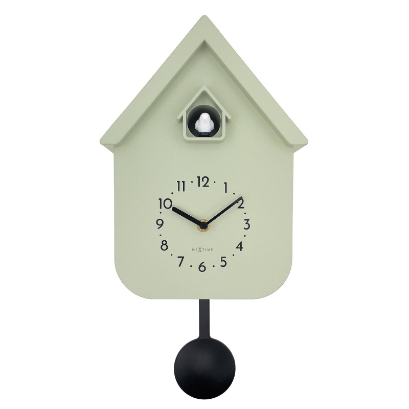 Wall clock 21.5x41.5x8.5cm - Pendulum - Cuckoo -NeXtime 'Twitter' - 1