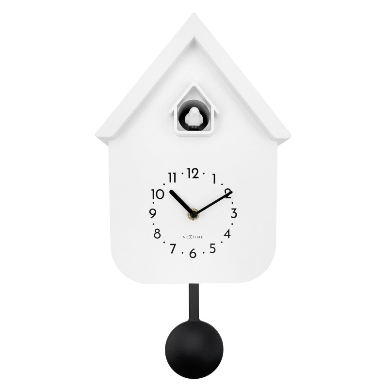 Wall clock 21.5x41.5x8.5cm - Pendulum - Cuckoo -NeXtime 'Twitter' - 1
