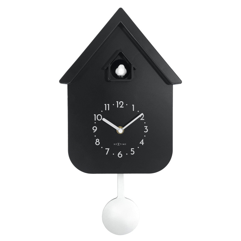 Wall clock 21.5x41.5x8.5cm - Pendulum - Cuckoo -NeXtime 'Twitter' - 1