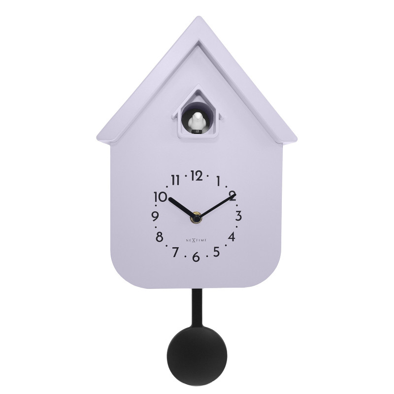 Wall clock 21.5x41.5x8.5cm - Pendulum - Cuckoo -NeXtime 'Twitter' - 1