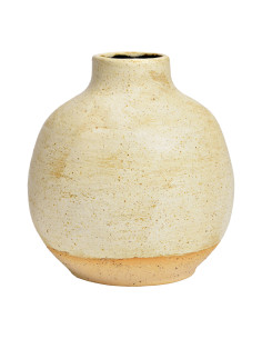 Vase wabi-sabi Boule Hauteur 18 cm Céramique Beige Olaro - 1