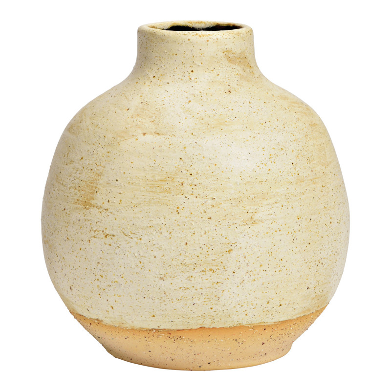 Vase wabi-sabi Boule Hauteur 18 cm Céramique Beige Olaro - 1