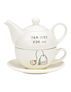 Théière égoïste originale 400 ml Porcelaine Blanc Noir Tea Just For Me - 1