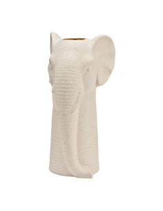 Vase original Tête d'éléphant Hauteur 25 cm Céramique Blanc sable Elefy - 1