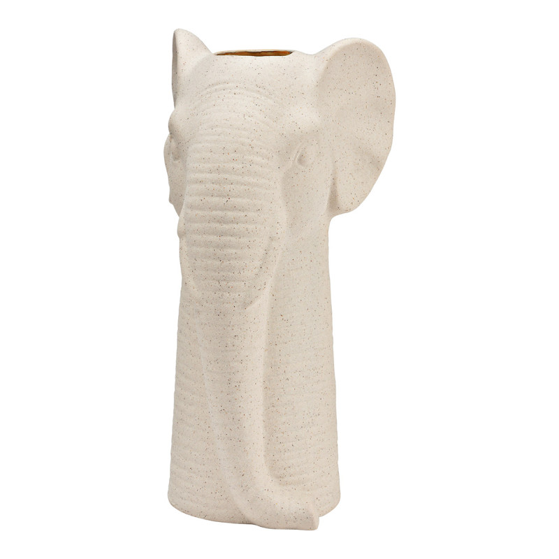 Vase original Tête d'éléphant Hauteur 25 cm Céramique Blanc sable Elefy - 1