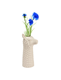 Vase original Tête d'alpaga Hauteur 27 cm Céramique Blanc sable Alpaka - 2
