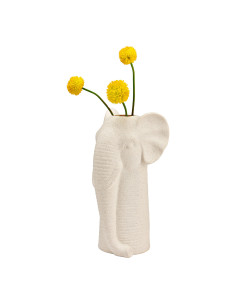 Vase original Tête d'éléphant Hauteur 25 cm Céramique Blanc sable Elefy - 2