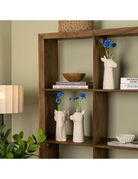 Vase original Tête d'alpaga Hauteur 27 cm Céramique Blanc sable Alpaka - 3