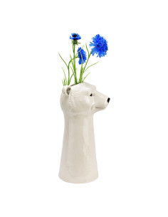 Vase original Tête d'ours polaire Hauteur 28 cm Céramique Blanc Beary - 2
