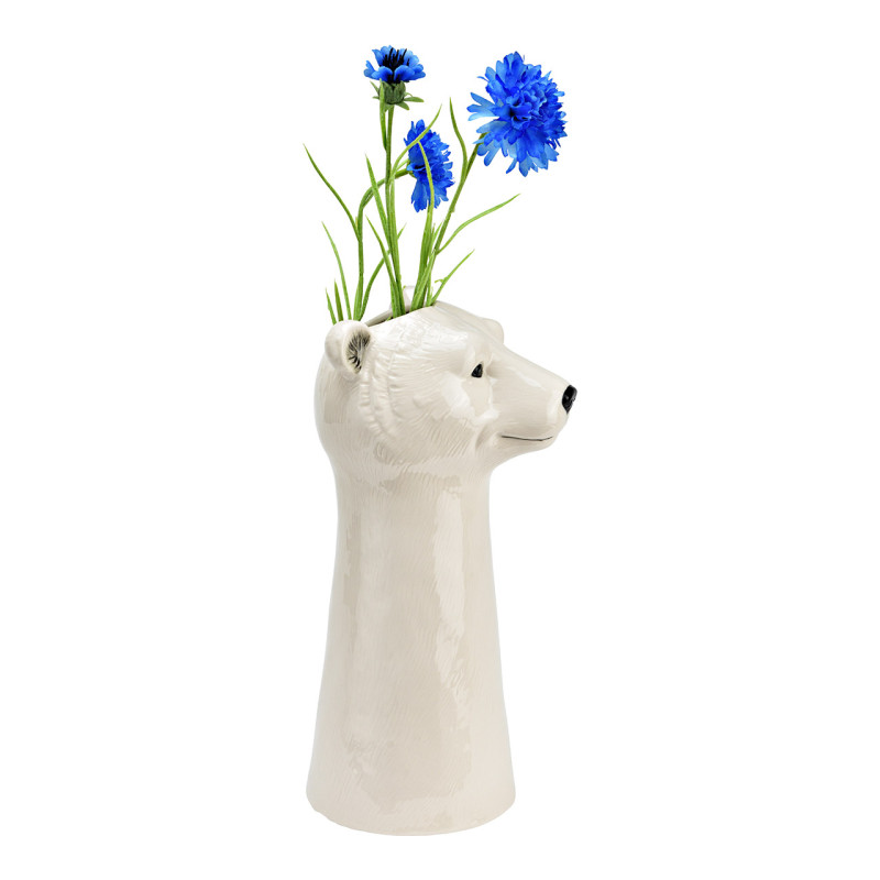 Vase original Tête d'ours polaire Hauteur 28 cm Céramique Blanc Beary - 2