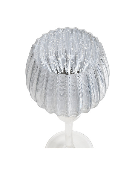 Grand Photophore sur pied Calice Verre Argenté Cannelé Transparent Kovan (Lot de 3) - 2