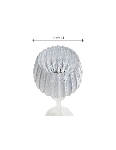 Grand Photophore sur pied Calice Verre Argenté Cannelé Transparent Kovan (Lot de 3) - 3