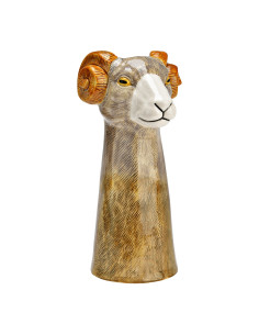 Vase original Tête de bélier Hauteur 30 cm Céramique Marron Rami - 1