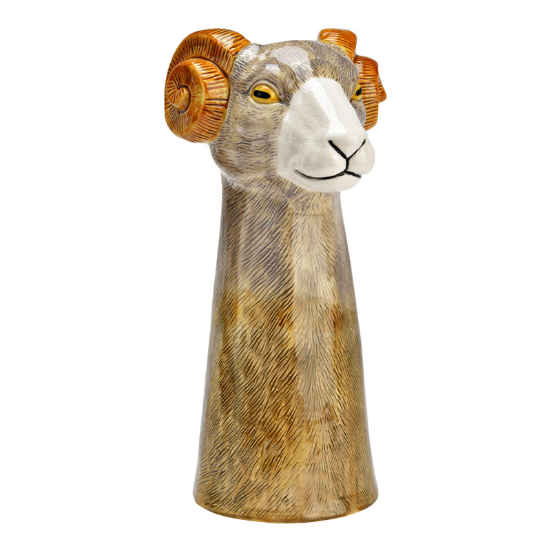 Vase original Tête de bélier Hauteur 30 cm Céramique Marron Rami - 1