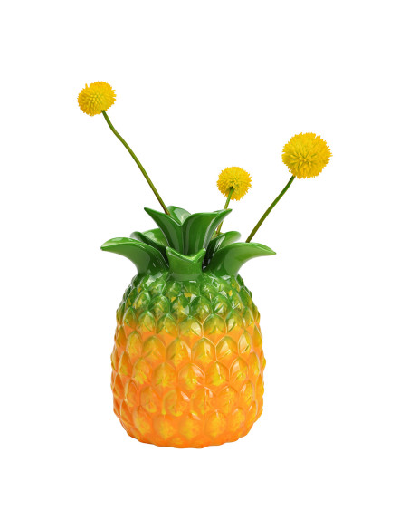 Vase original Ananas Hauteur 21 cm Céramique Jaune Vert Abacaxi - 2