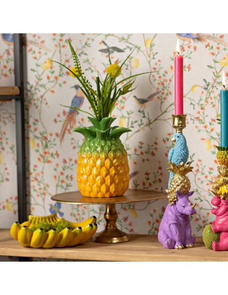 Vase original Ananas Hauteur 21 cm Céramique Jaune Vert Abacaxi - 3
