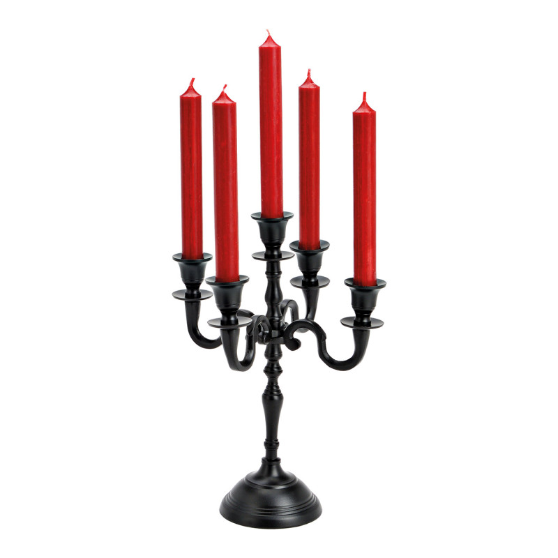 Chandelier baroque chic 5 branches Hauteur 31 cm Métal Noir Dayom - 1