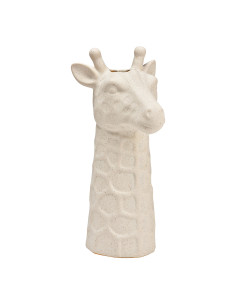 Vase original Tête de girafe Hauteur 26 cm Céramique Blanc sable Rylik - 1