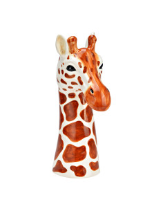 Vase original Tête de girafe Hauteur 30 cm Céramique Marron Beige Savel - 1