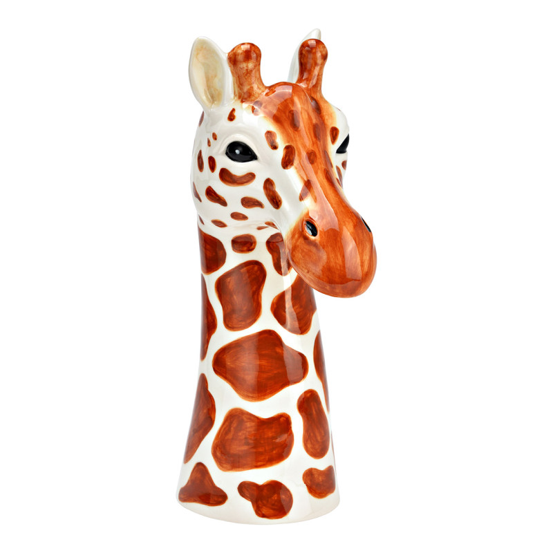 Vase original Tête de girafe Hauteur 30 cm Céramique Marron Beige Savel - 1
