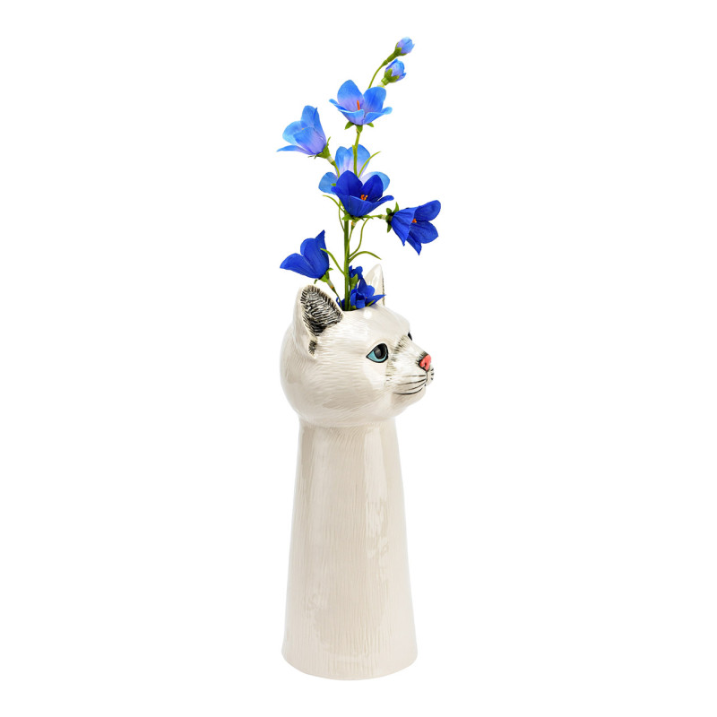 Vase original Tête de chat Hauteur 28 cm Céramique Blanc Caty - 2