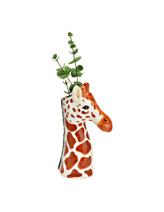 Vase original Tête de girafe Hauteur 30 cm Céramique Marron Beige Savel - 1 2