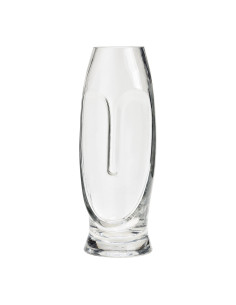 Vase Visage abstrait Cylindrique Hauteur 25 cm Verre Transparent Facino - 1