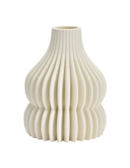 Vase design moderne plissé Hauteur 16 cm Céramique Blanc Orvin - 1