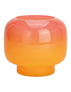 Vase moderne Dégradé Rond Hauteur 14 cm Verre Rose Orange Sarinx - 1