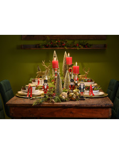 Grand Bougeoir moderne chic sur pied Hauteur 30 cm Métal Doré Xiron - 1 2