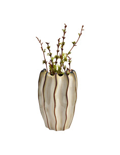Vase organic chic Cannelé Hauteur 21 cm Céramique Beige Marron Caktuo - 1 2