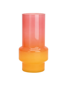 Vase moderne Dégradé Cylindrique Hauteur 25 cm Verre Rose Orange Sarinx - 1