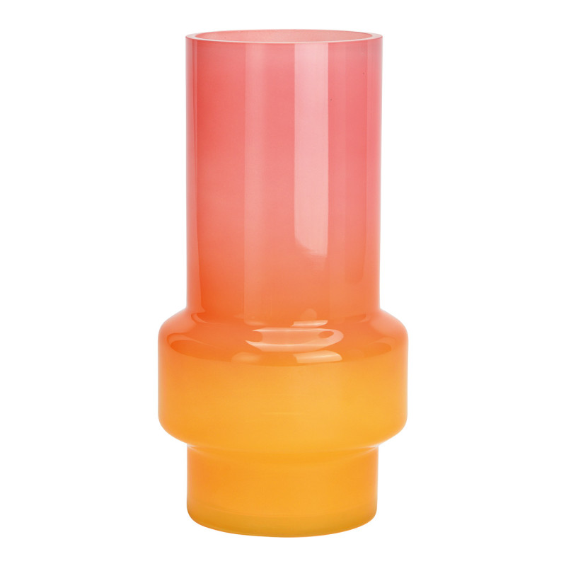 Vase moderne Dégradé Cylindrique Hauteur 25 cm Verre Rose Orange Sarinx - 1