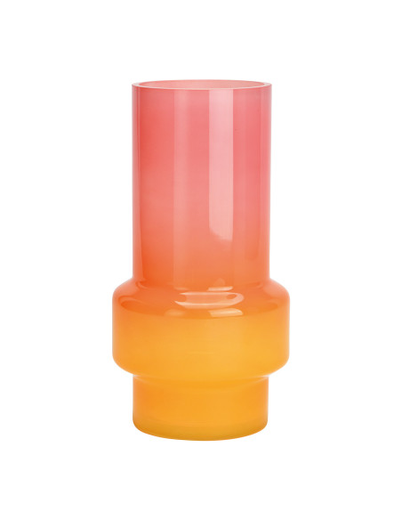 Vase moderne Dégradé Cylindrique Hauteur 25 cm Verre Rose Orange Sarinx - 1