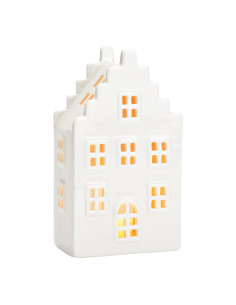 Photophore moderne Maison Hauteur 18 cm Céramique Blanc Neran - 1