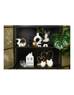 Photophore moderne Maison Hauteur 25 cm Métal Blanc Gamir - 1 2