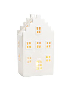 Photophore moderne Maison Hauteur 20 cm Céramique Blanc Neran - 1