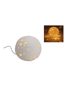 Lampe à poser ajourée Boule 21 cm Porcelaine Blanc Kugel - 1