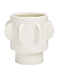 Vase moderne japandi Rond Hauteur 14 cm Porcelaine Blanc Dreil - 1