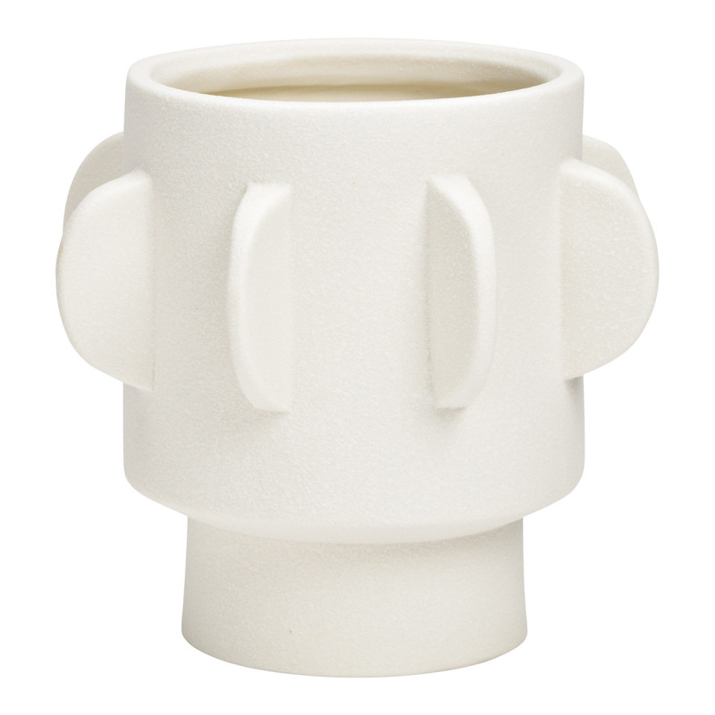 Vase moderne japandi Rond Hauteur 14 cm Porcelaine Blanc Dreil - 1
