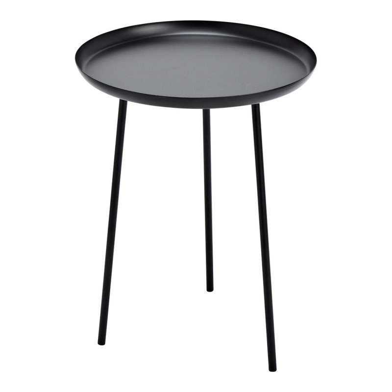 Table d'appoint moderne Ronde 36 cm Métal Noir Ferol - 1