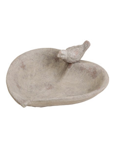 Mangeoire Oiseau & Coeur romantique chic Argile Gris - 1