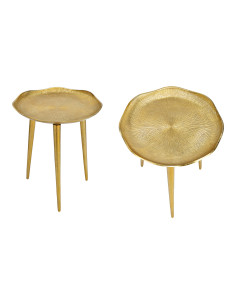 Table d'appoint moderne Organique 40 cm Métal Doré Xeyon - 1