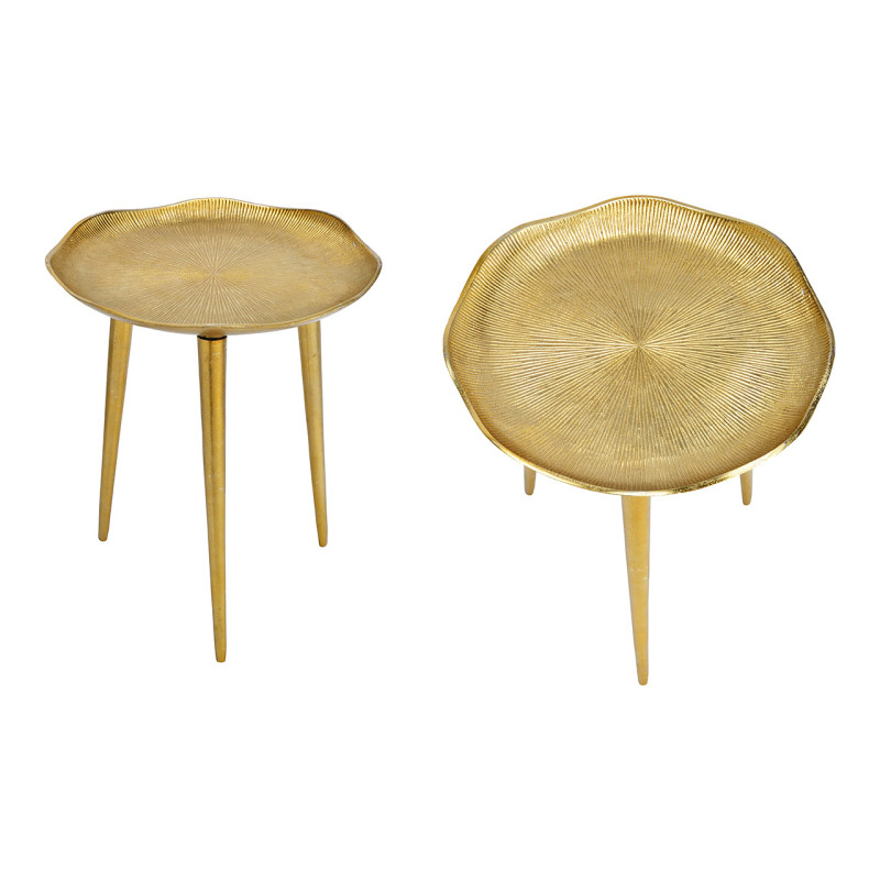 Table d'appoint moderne Organique 40 cm Métal Doré Xeyon - 1