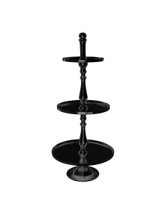 Présentoir 3 étages moderne Rond Hauteur 97 cm Métal Noir Yaelo - 1